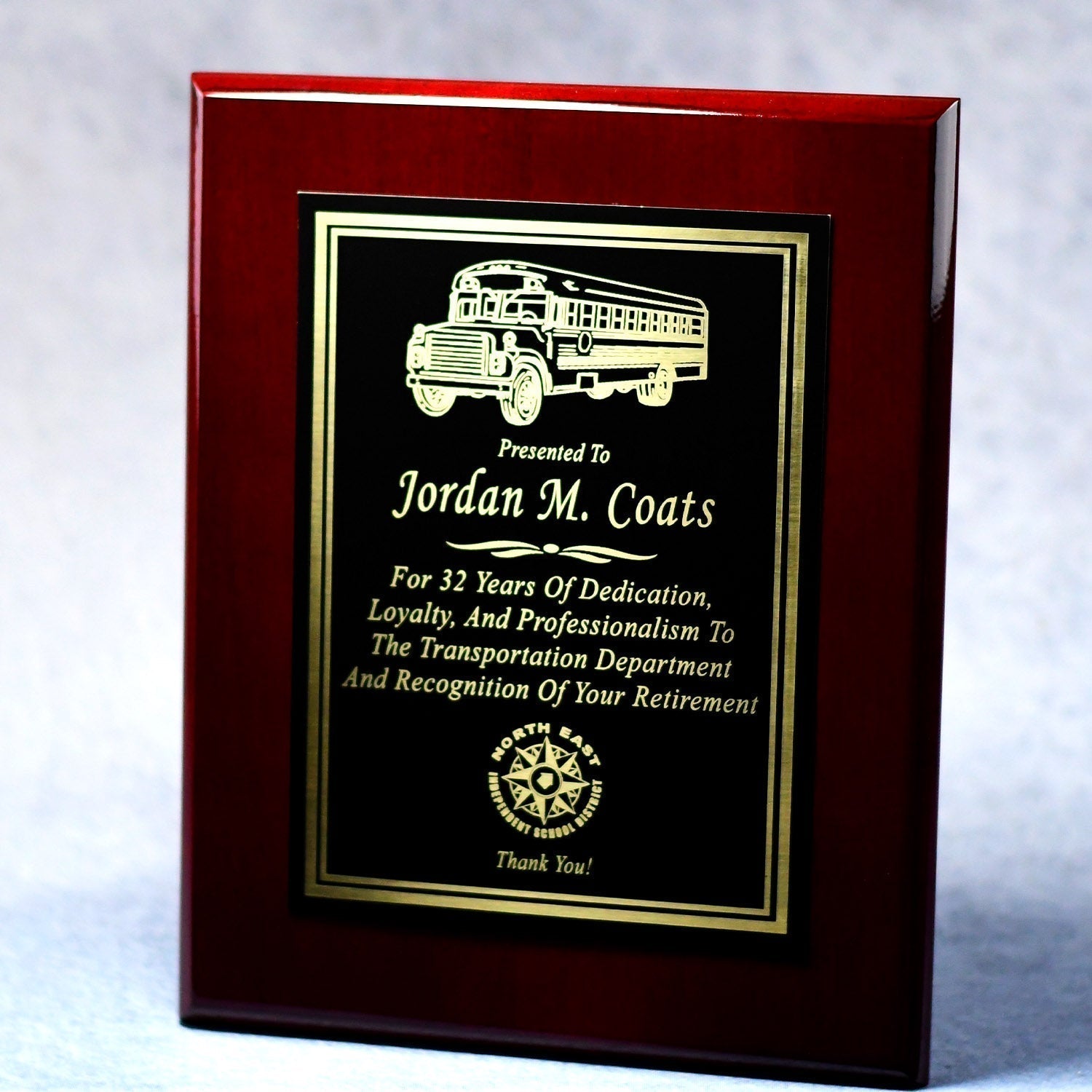 Rosewood Piano Finish Plaque With Plate | Global Recognition Inc