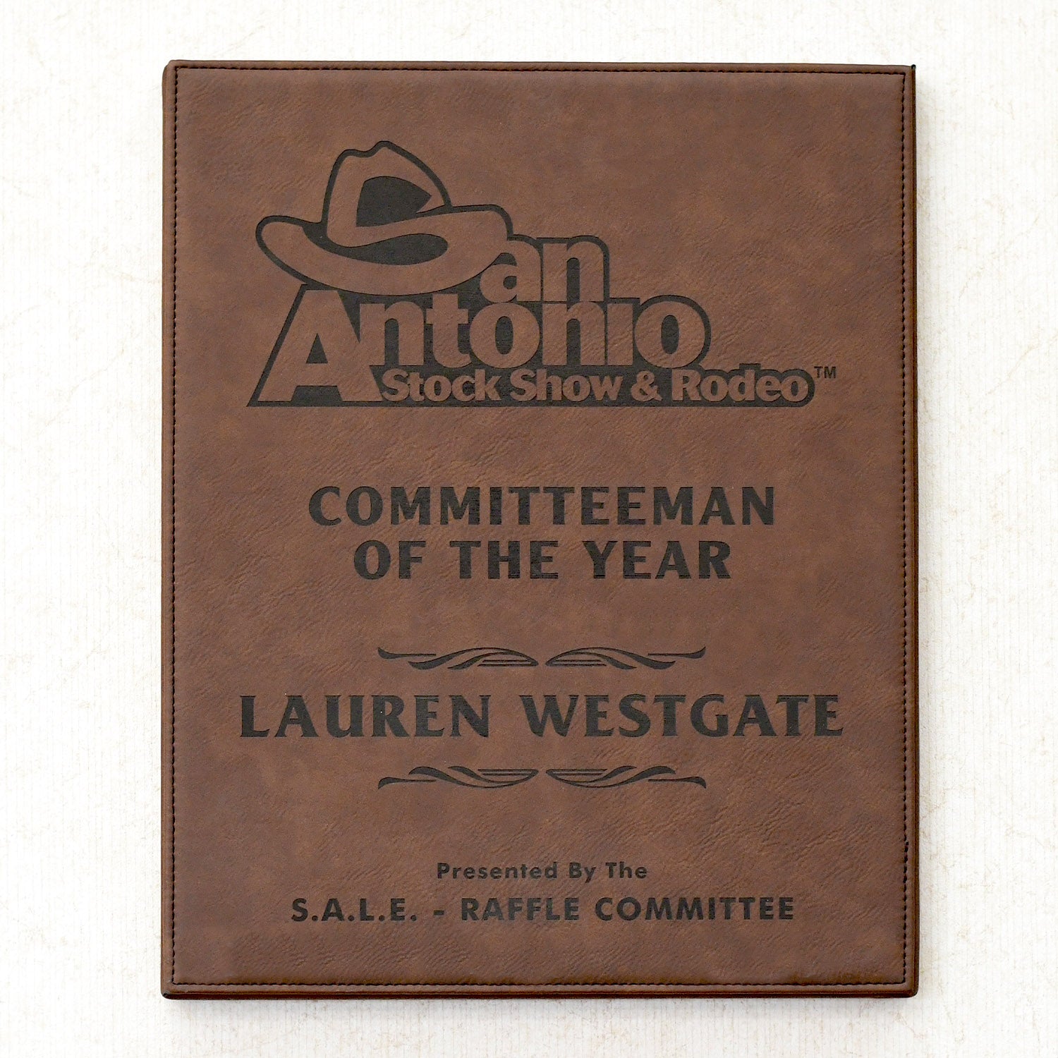 Leatherette Plaque - Rawhide | Global Recognition Inc