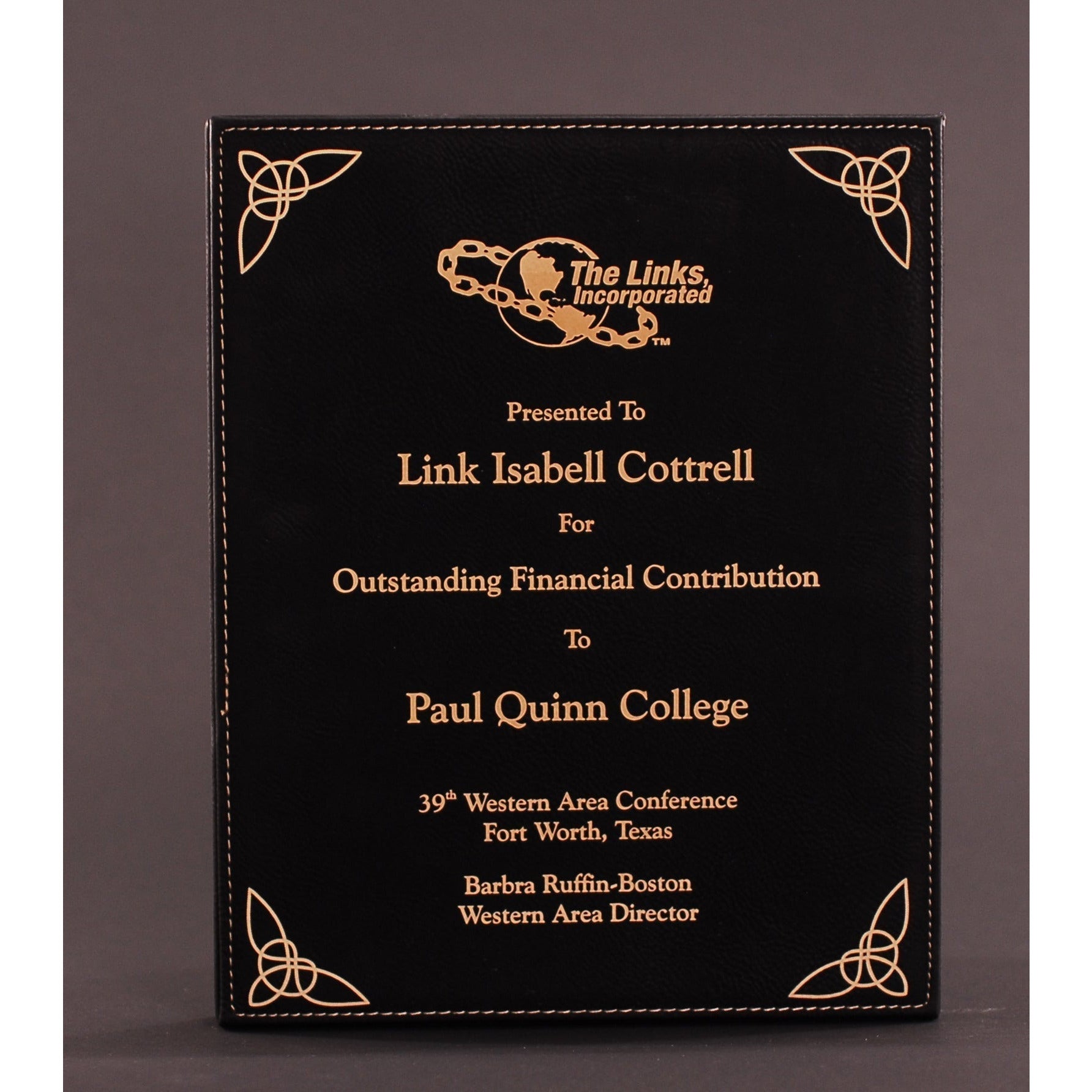 Leatherette Plaque - Black | Global Recognition Inc