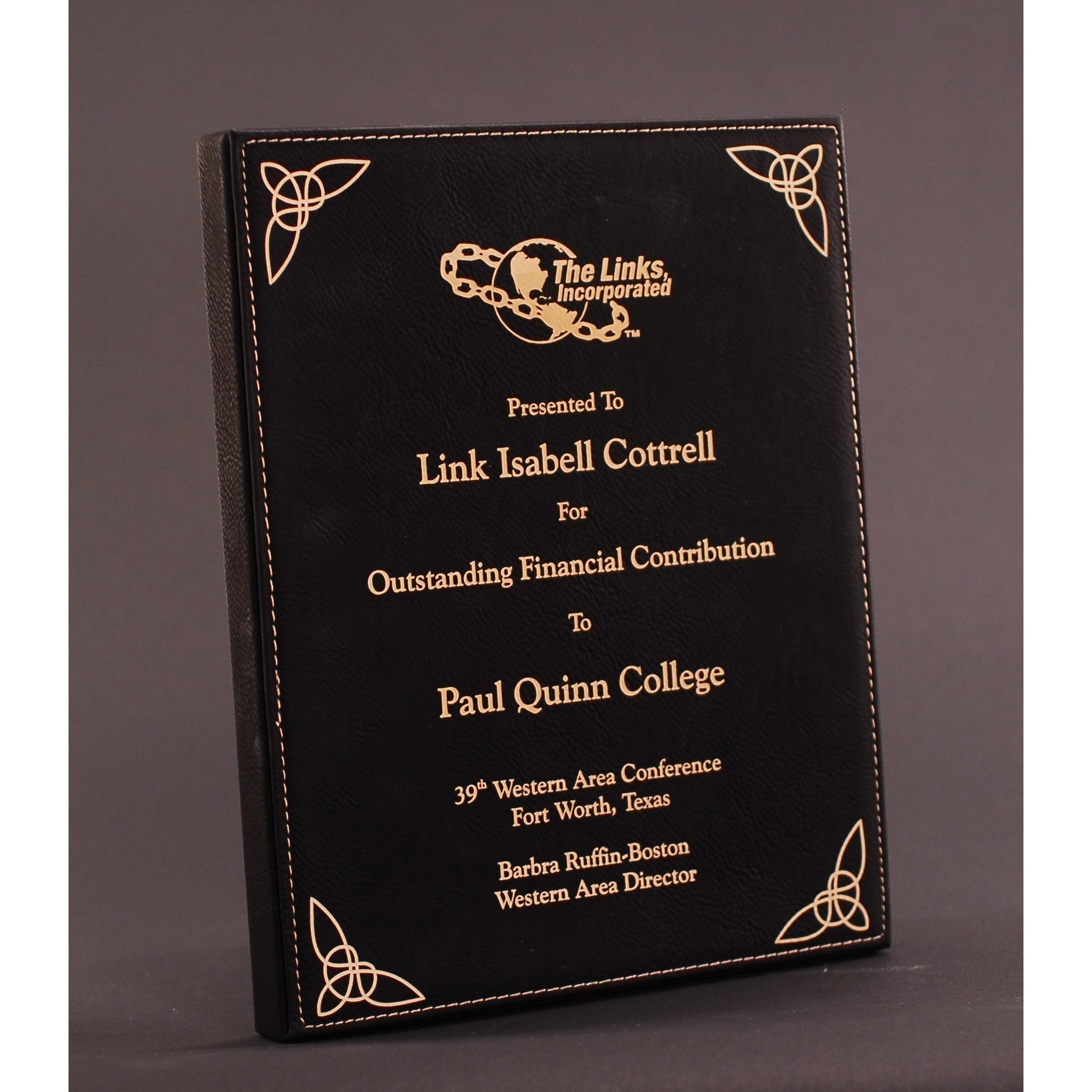 Leatherette Plaque - Black | Global Recognition Inc