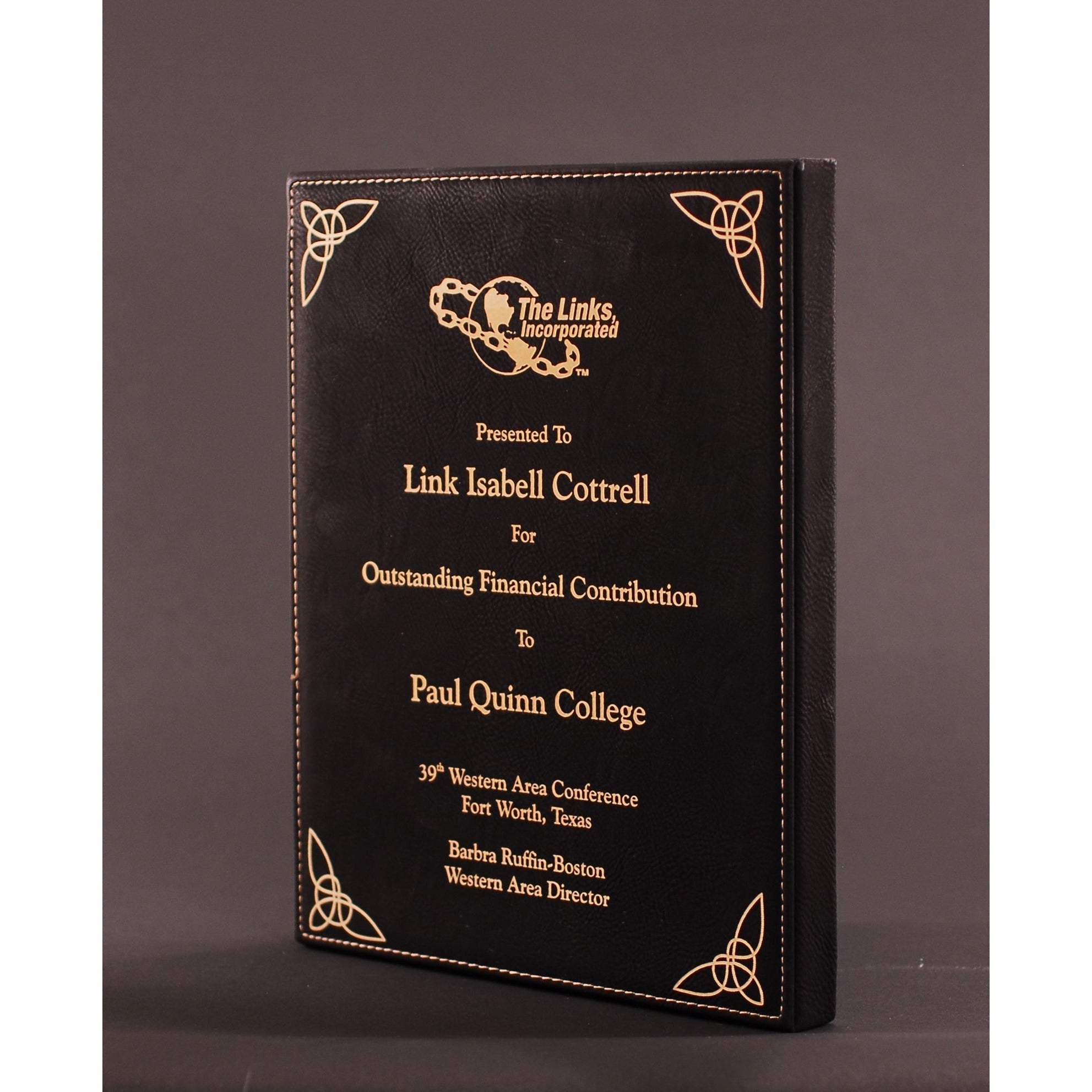 Leatherette Plaque - Black | Global Recognition Inc