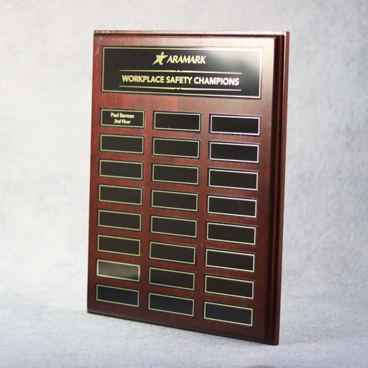 Perpetual Walnut Plaque With  Magnetic Plates | Global Recognition Inc