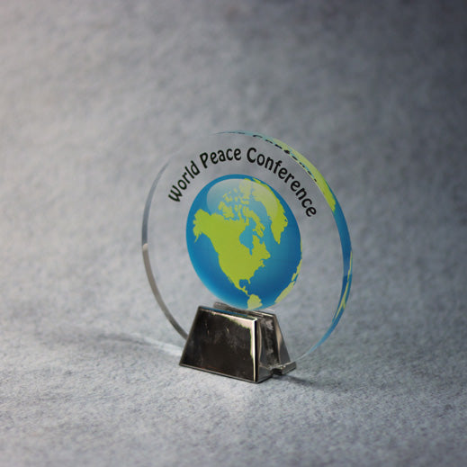 Acrylic Circle With Chrome Base | Global Recognition Inc