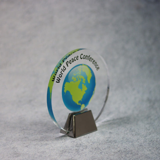 Acrylic Circle With Chrome Base | Global Recognition Inc