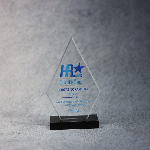 Acrylic Diamond On Ebony Base | Global Recognition Inc