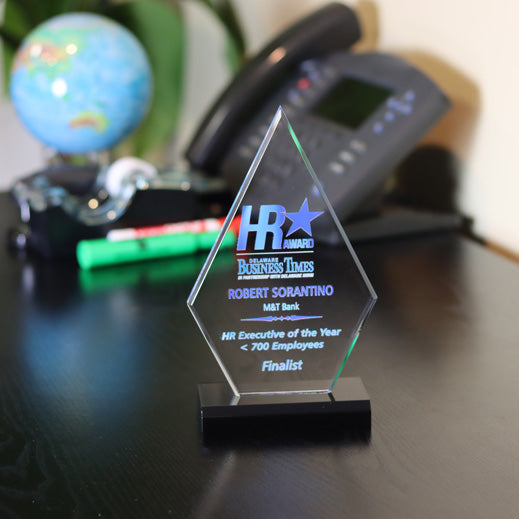 Acrylic Diamond On Ebony Base | Global Recognition Inc