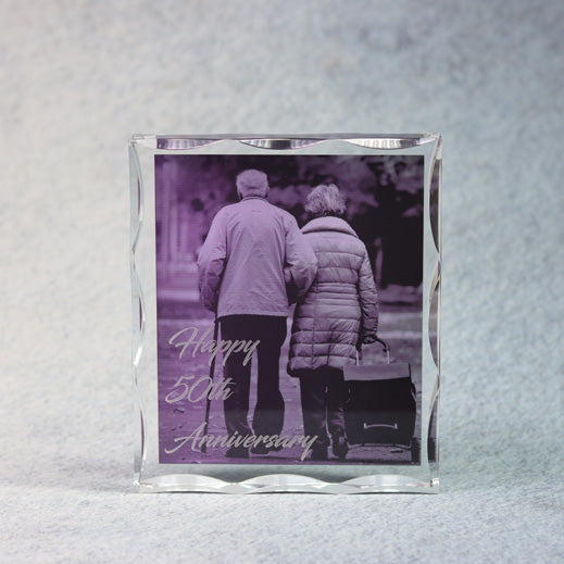 Acrylic Block With Scallop Edge | Global Recognition Inc