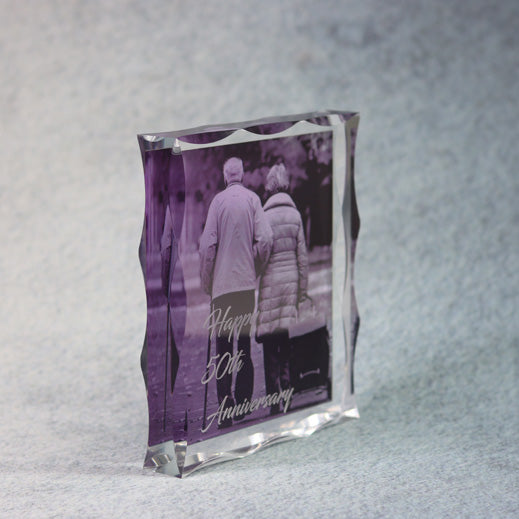 Acrylic Block With Scallop Edge | Global Recognition Inc