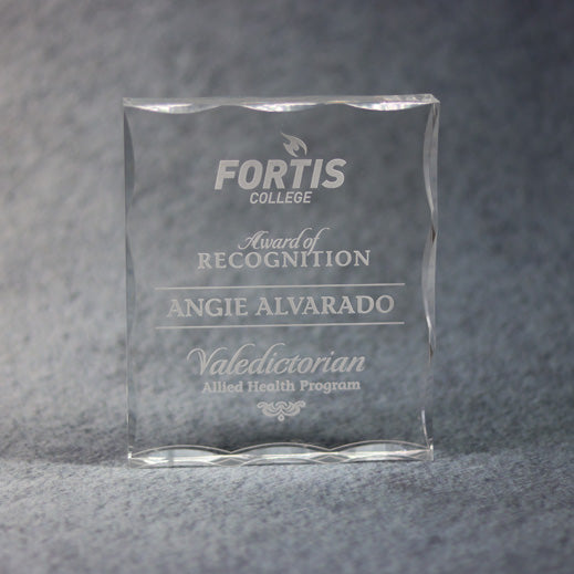Acrylic Block With Scallop Edge | Global Recognition Inc