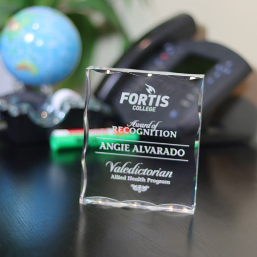 Acrylic Block With Scallop Edge | Global Recognition Inc