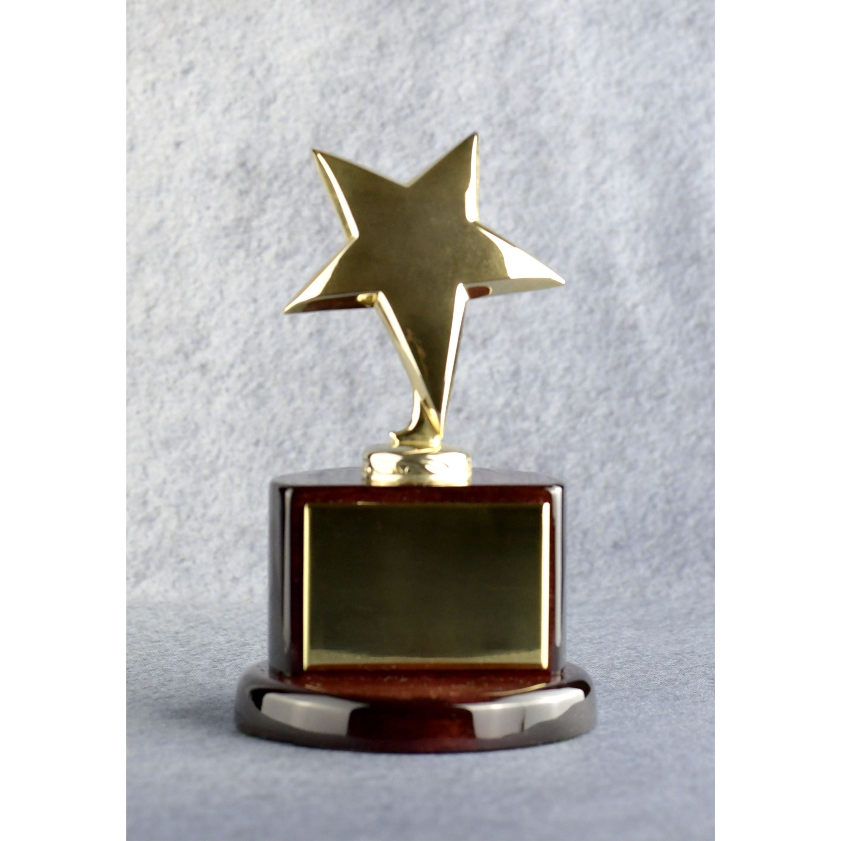 Star Performer Gold Star On Round Rosewood Base | Global Recognition Inc