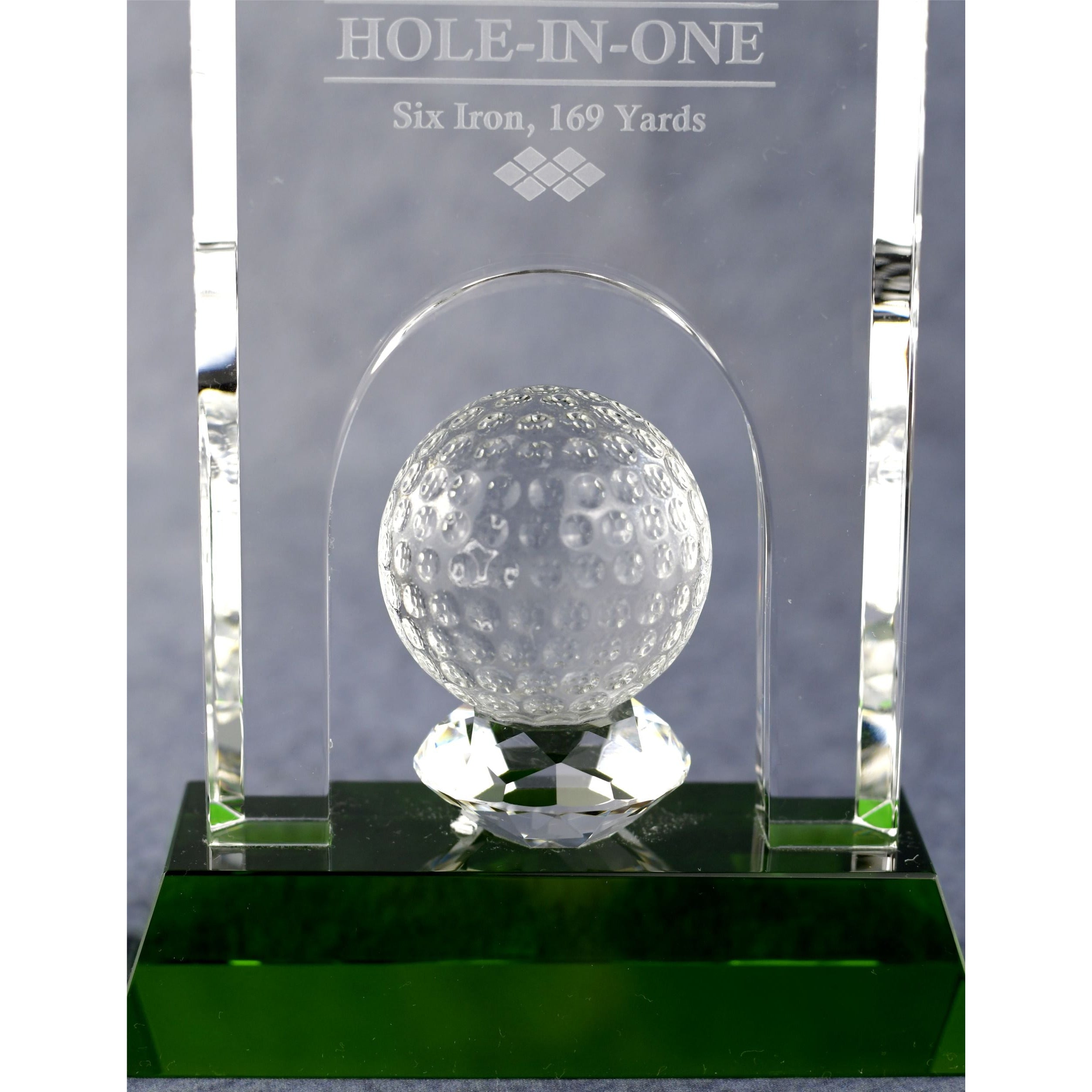 Crystal Arch With Golf Ball | Global Recognition Inc