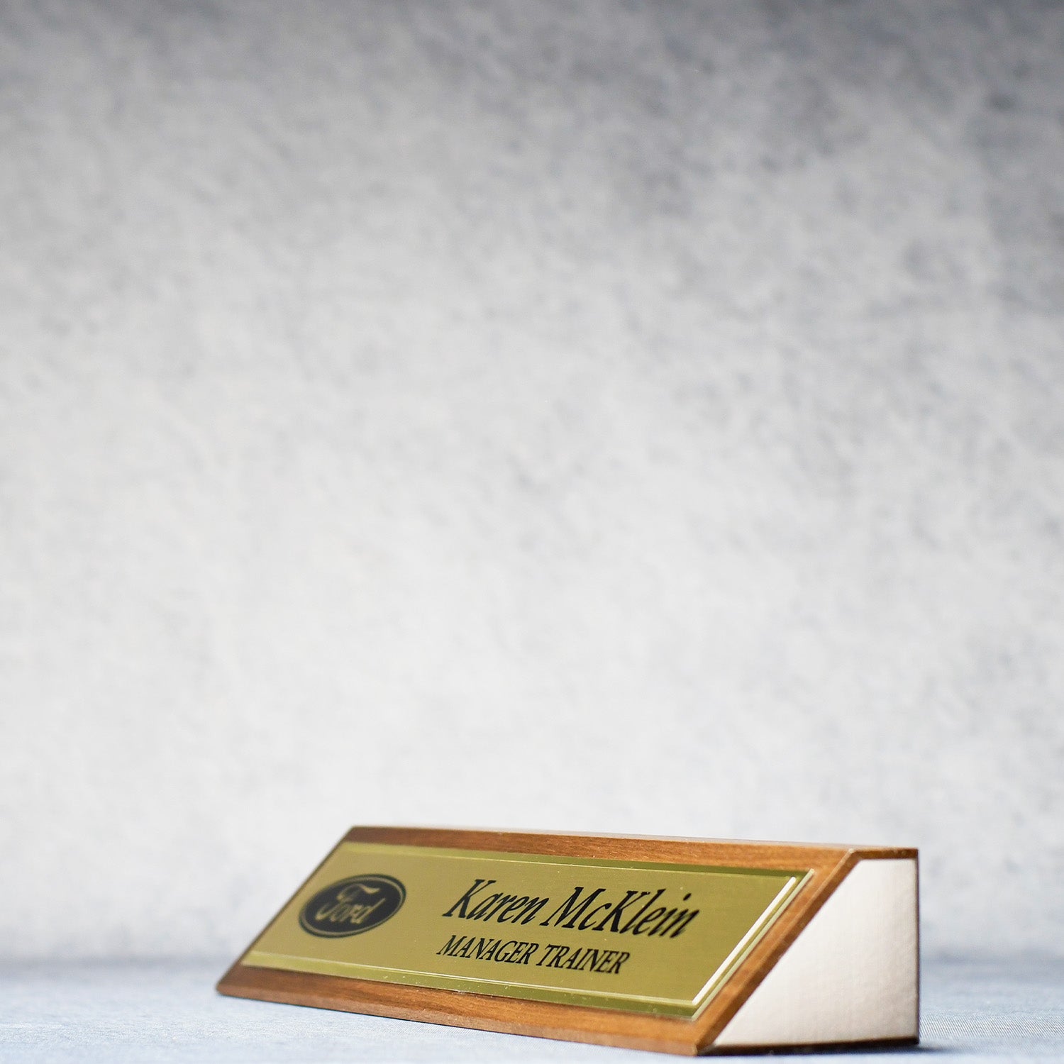 Walnut Desk Name Wedge | Global Recognition Inc