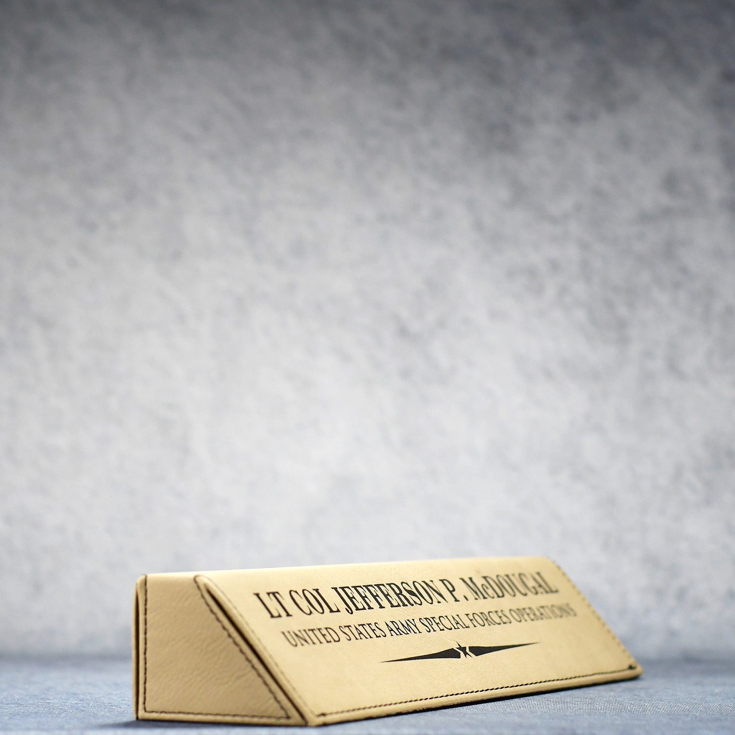 Leatherette Light Brown Desk Wedge | Global Recognition Inc