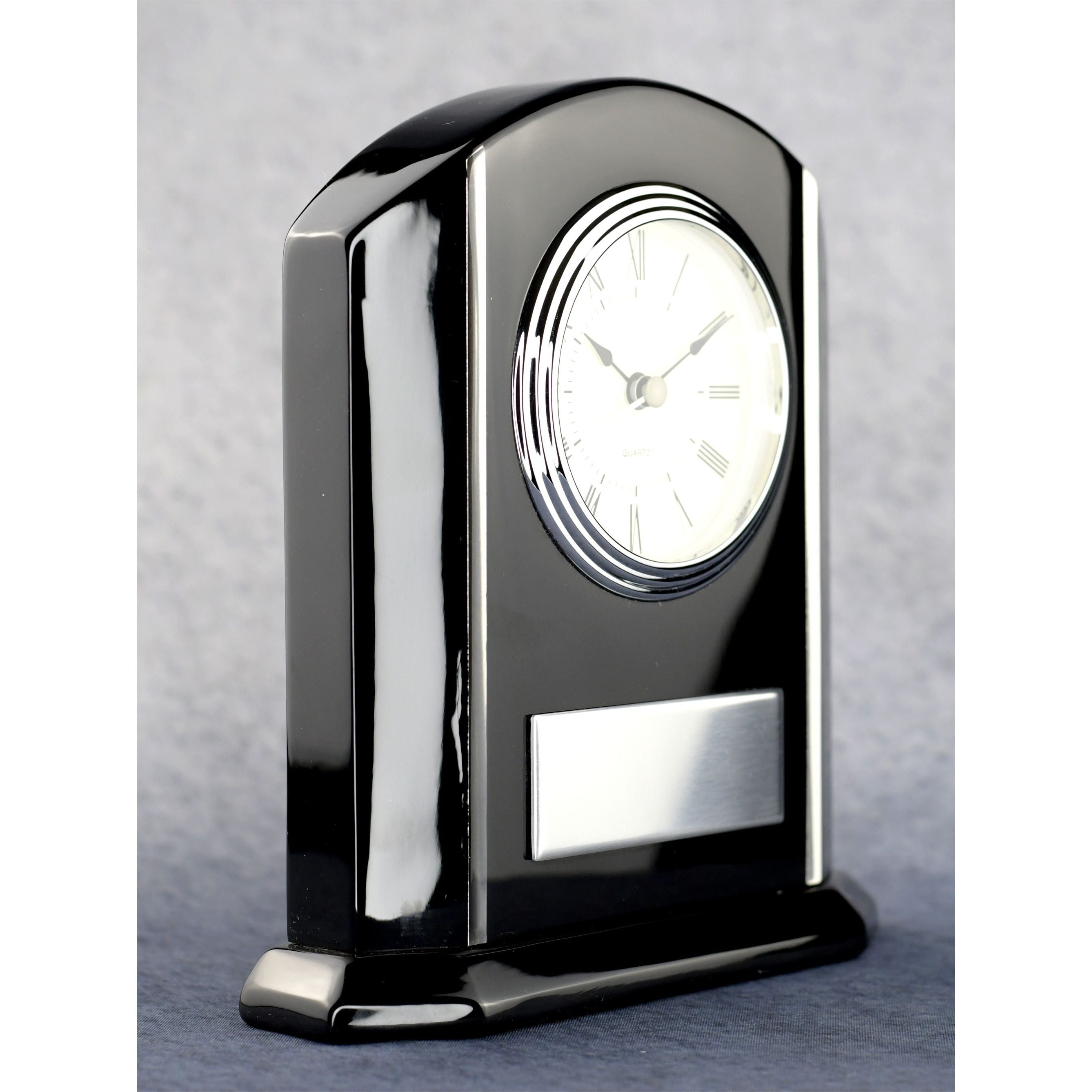 Arched Black Piano Clock | Global Recognition Inc