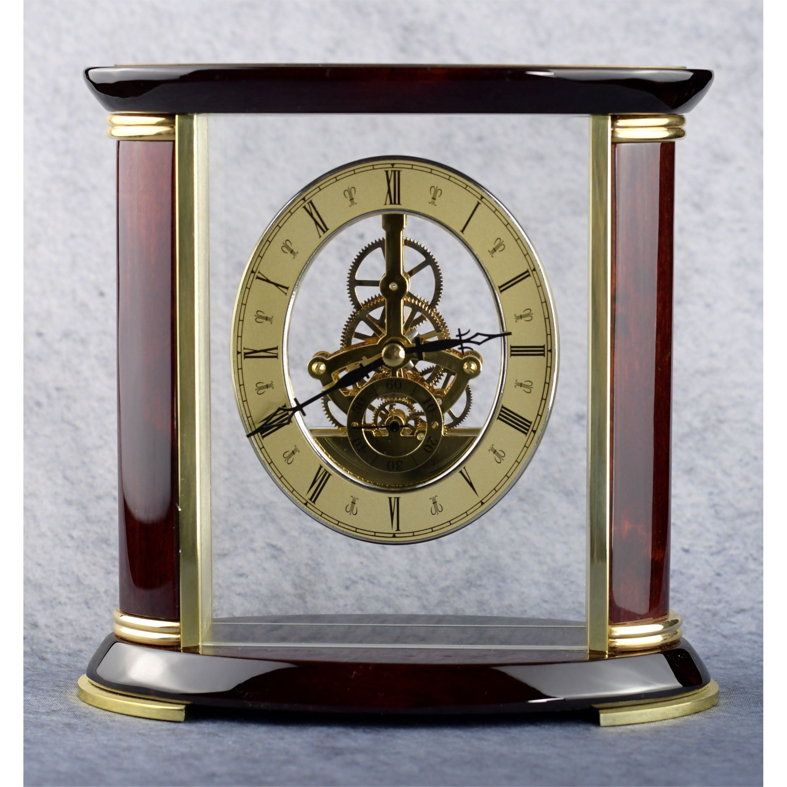 Open Clock Works Rosewood Clock | Global Recognition Inc