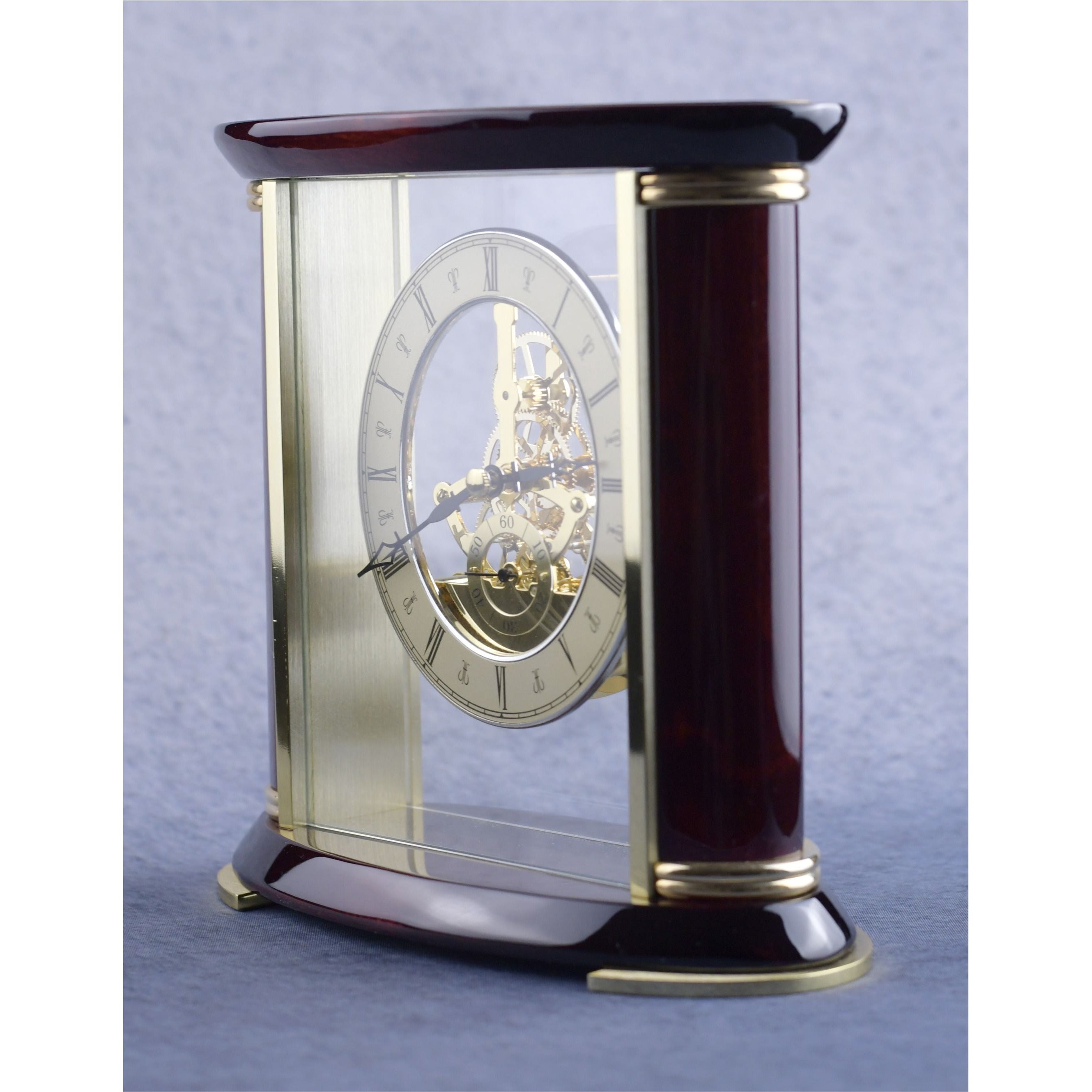 Open Clock Works Rosewood Clock | Global Recognition Inc