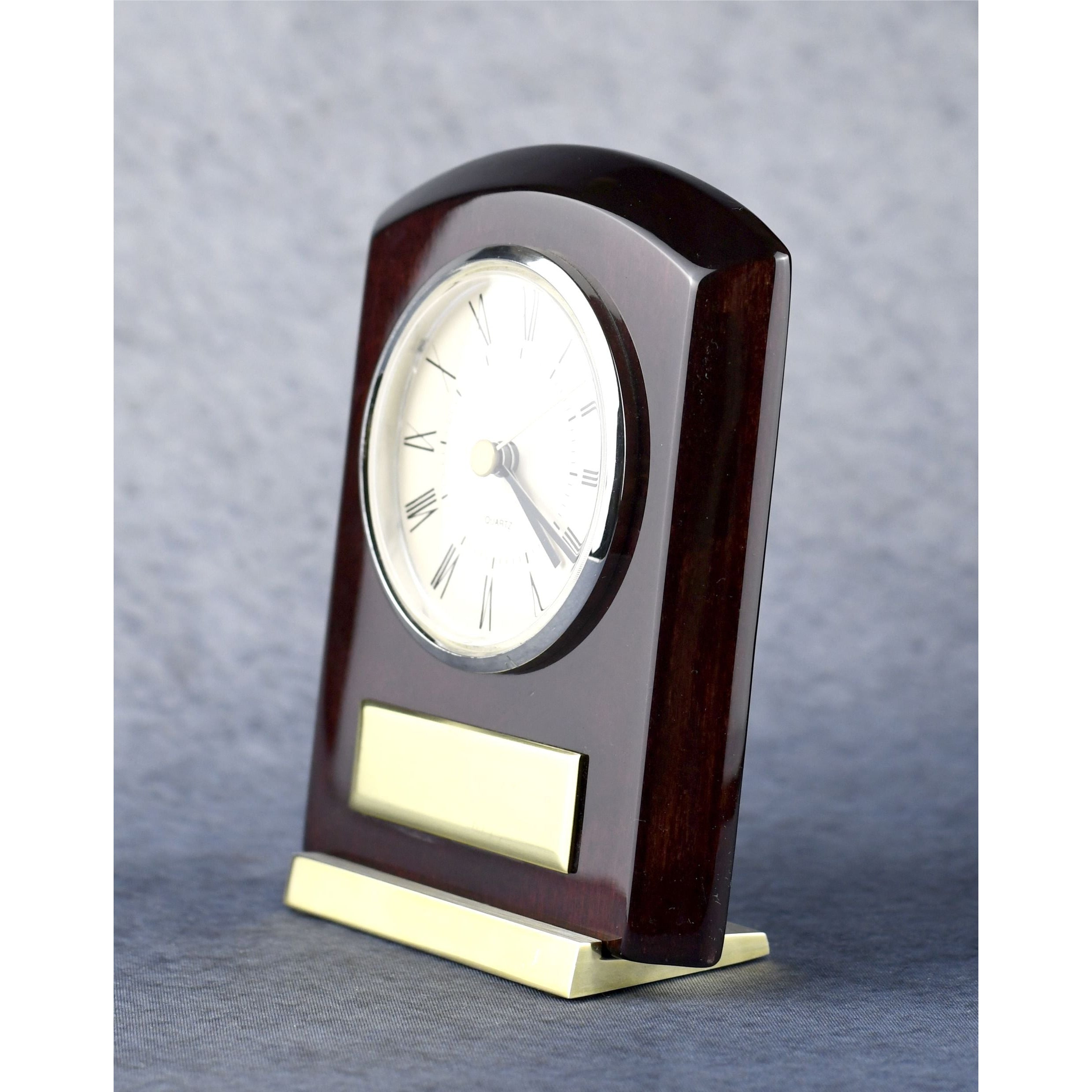 Piano Wood Arched Brass Clock | Global Recognition Inc