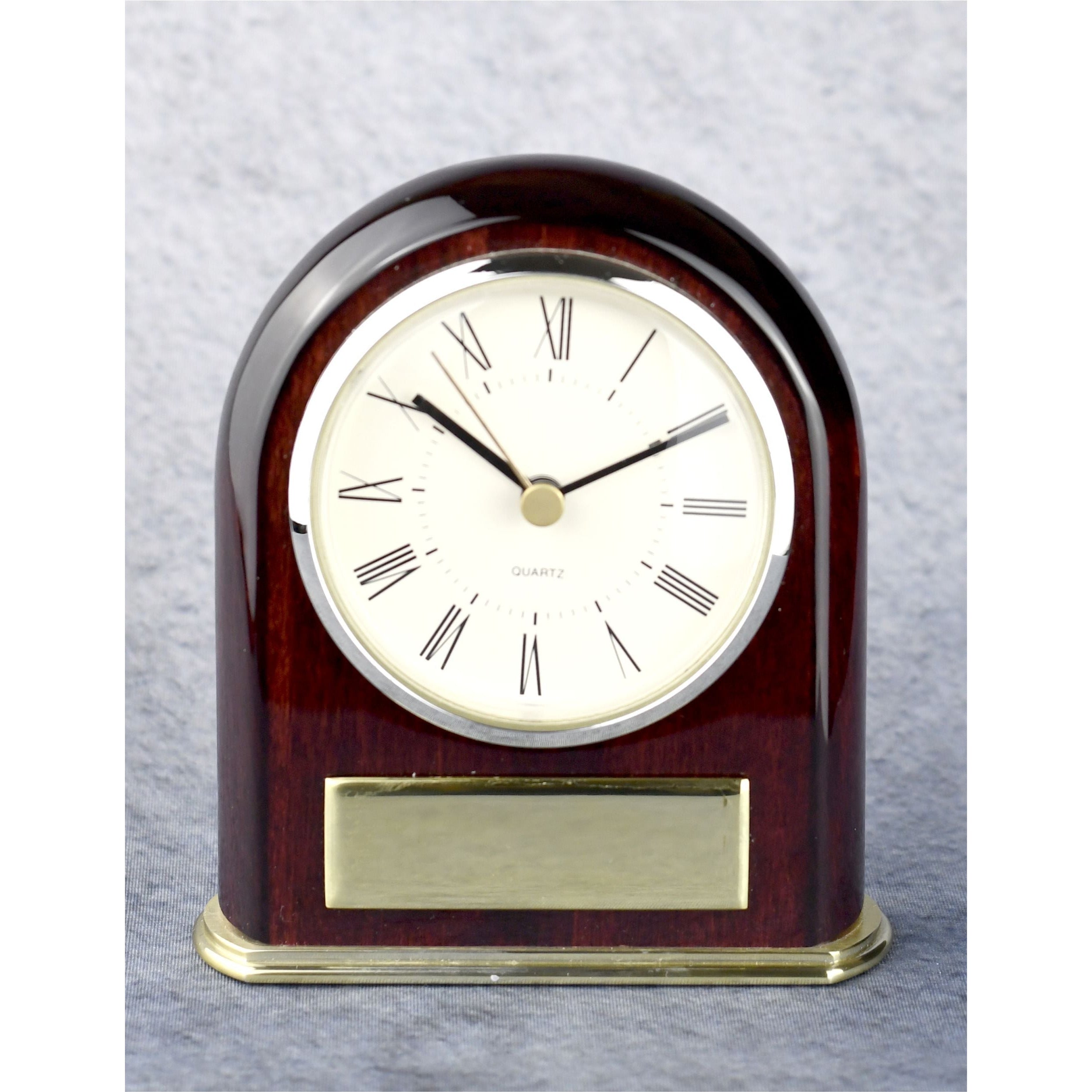 Clock Framed With Rosewood And Brass | Global Recognition Inc
