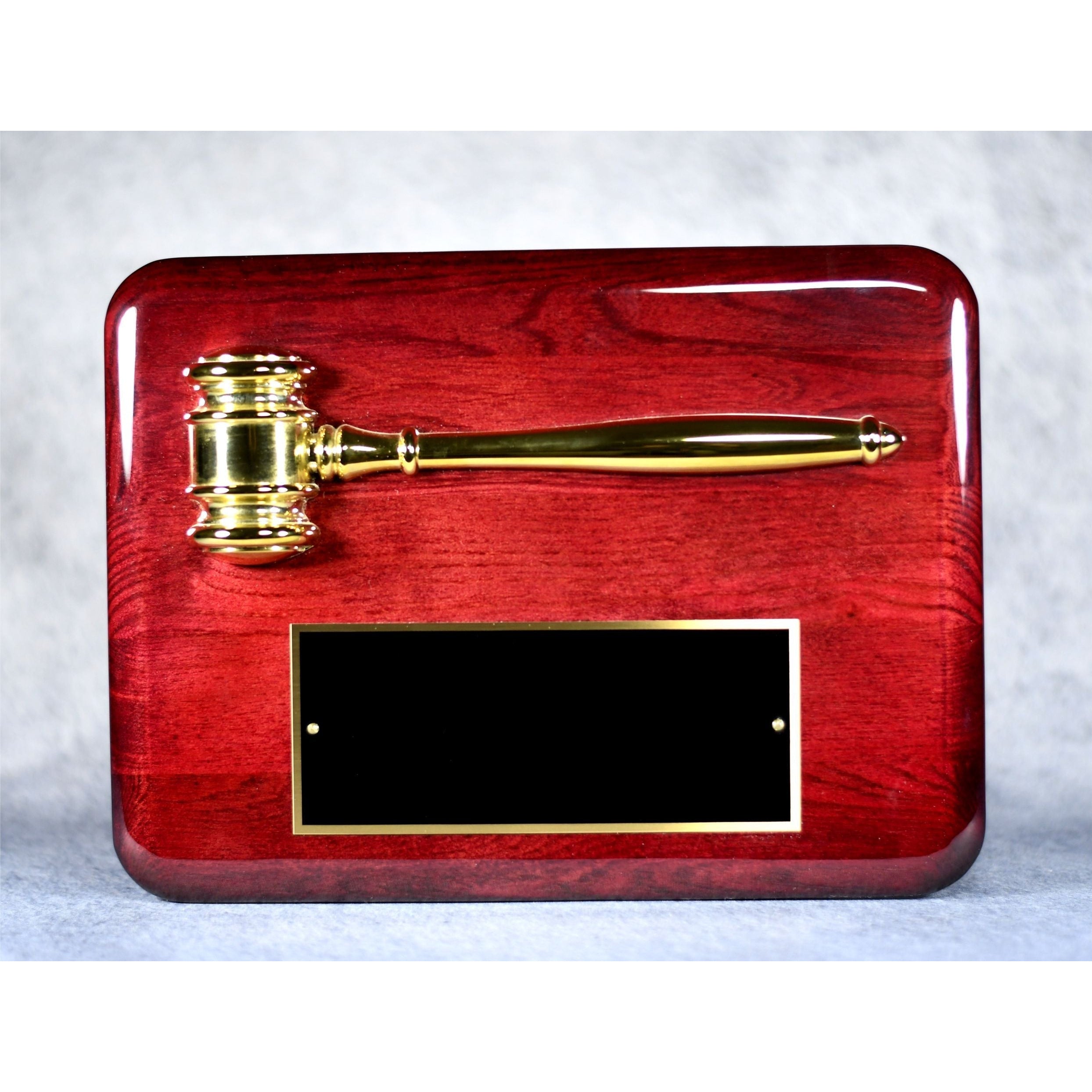 Gavel With Piano Finish Plaque | Global Recognition Inc