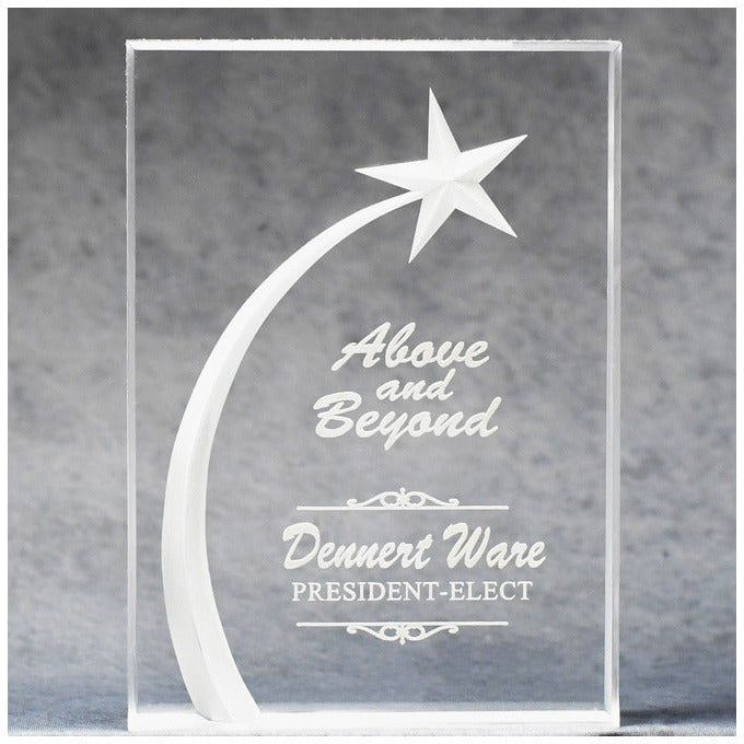 Zepto Acrylic Block With 3D Shooting Star | Global Recognition Inc