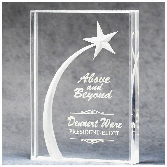 Zepto Acrylic Block With 3D Shooting Star | Global Recognition Inc