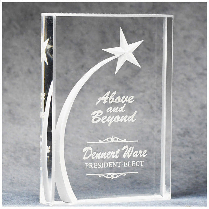 Zepto Acrylic Block With 3D Shooting Star | Global Recognition Inc