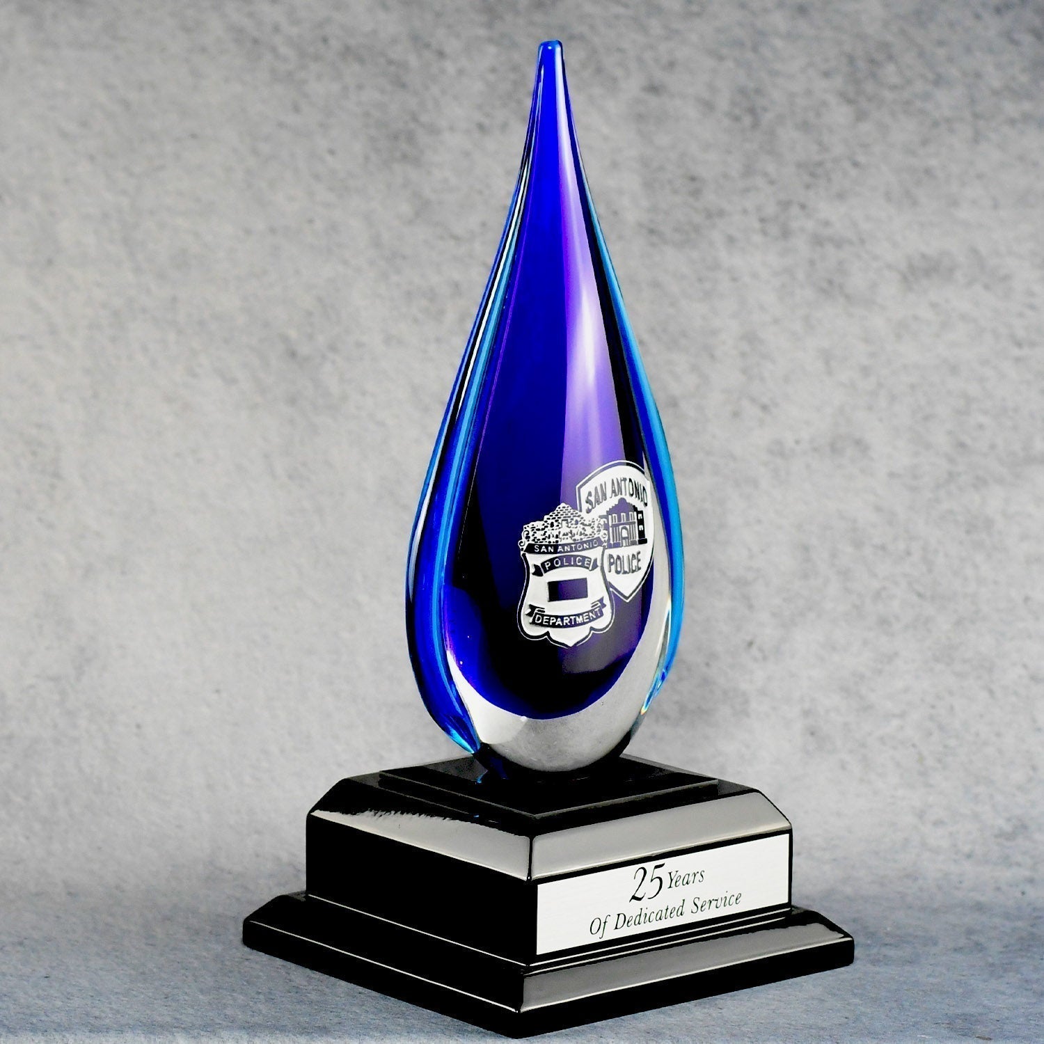 Blue Crystal Teardrop | Global Recognition Inc