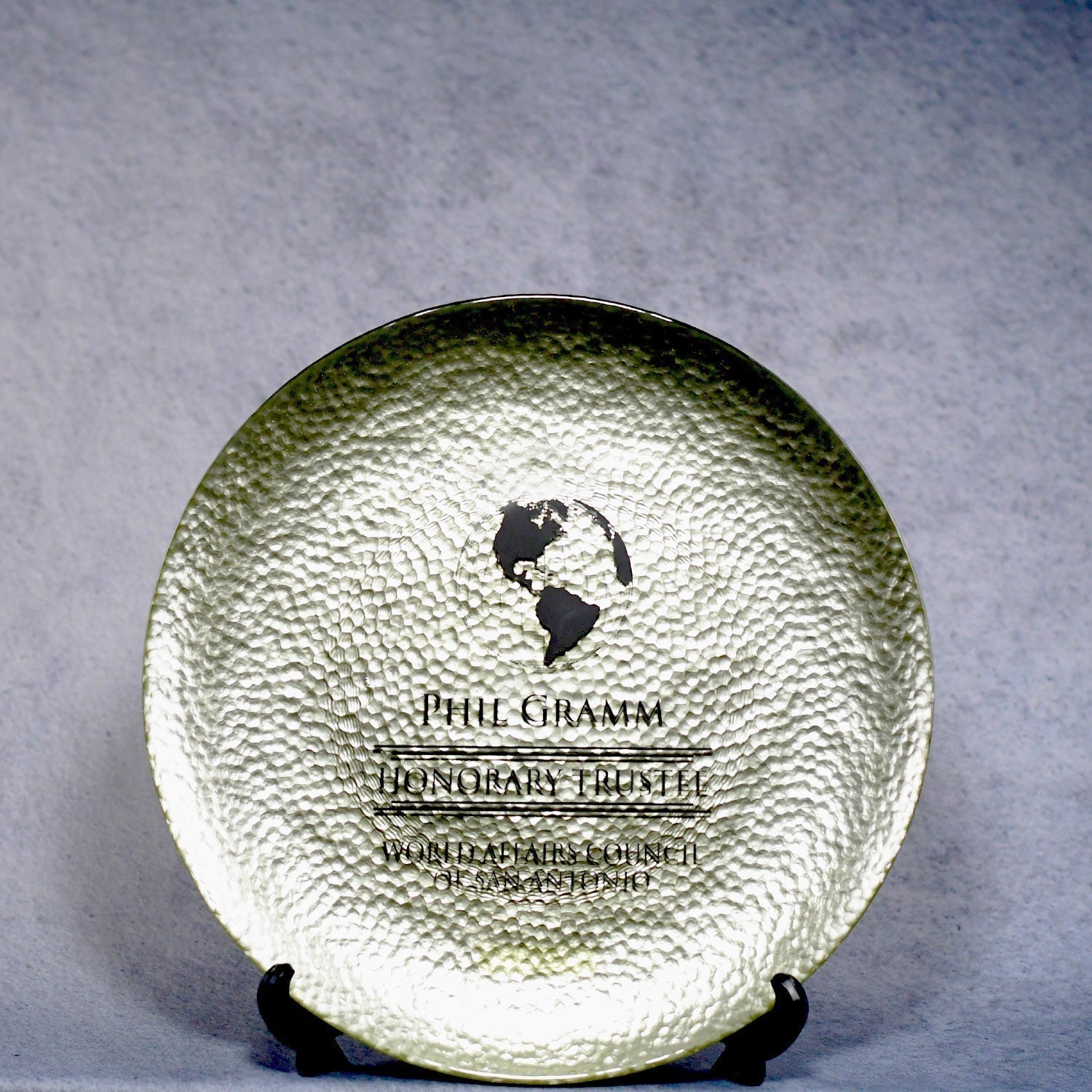 Gold Art Glass Plate | Global Recognition Inc
