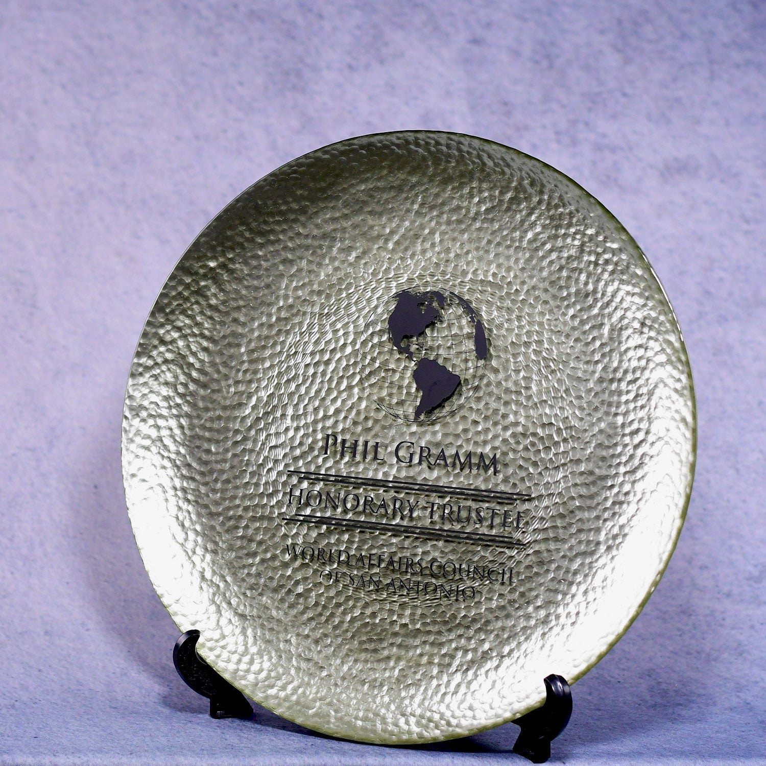 Gold Art Glass Plate | Global Recognition Inc