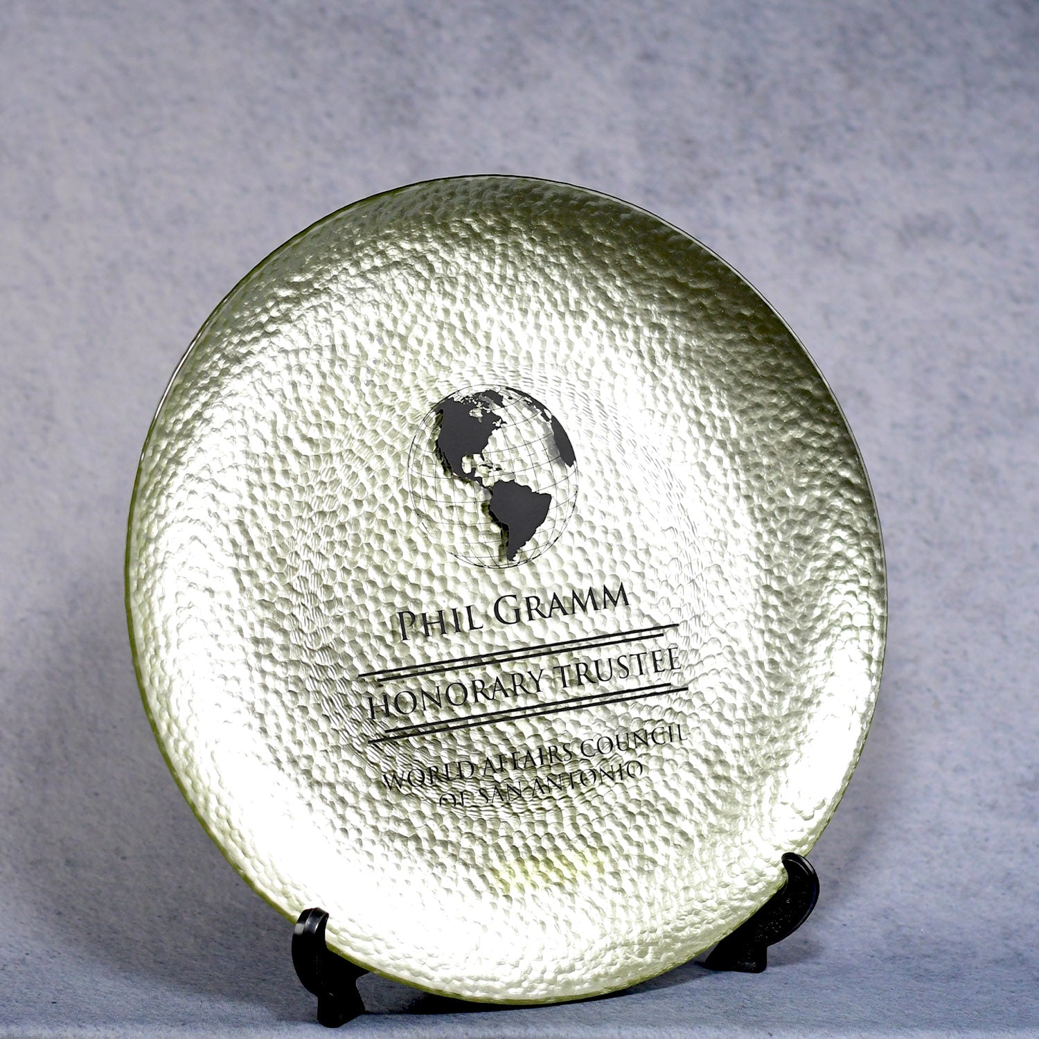 Gold Art Glass Plate | Global Recognition Inc