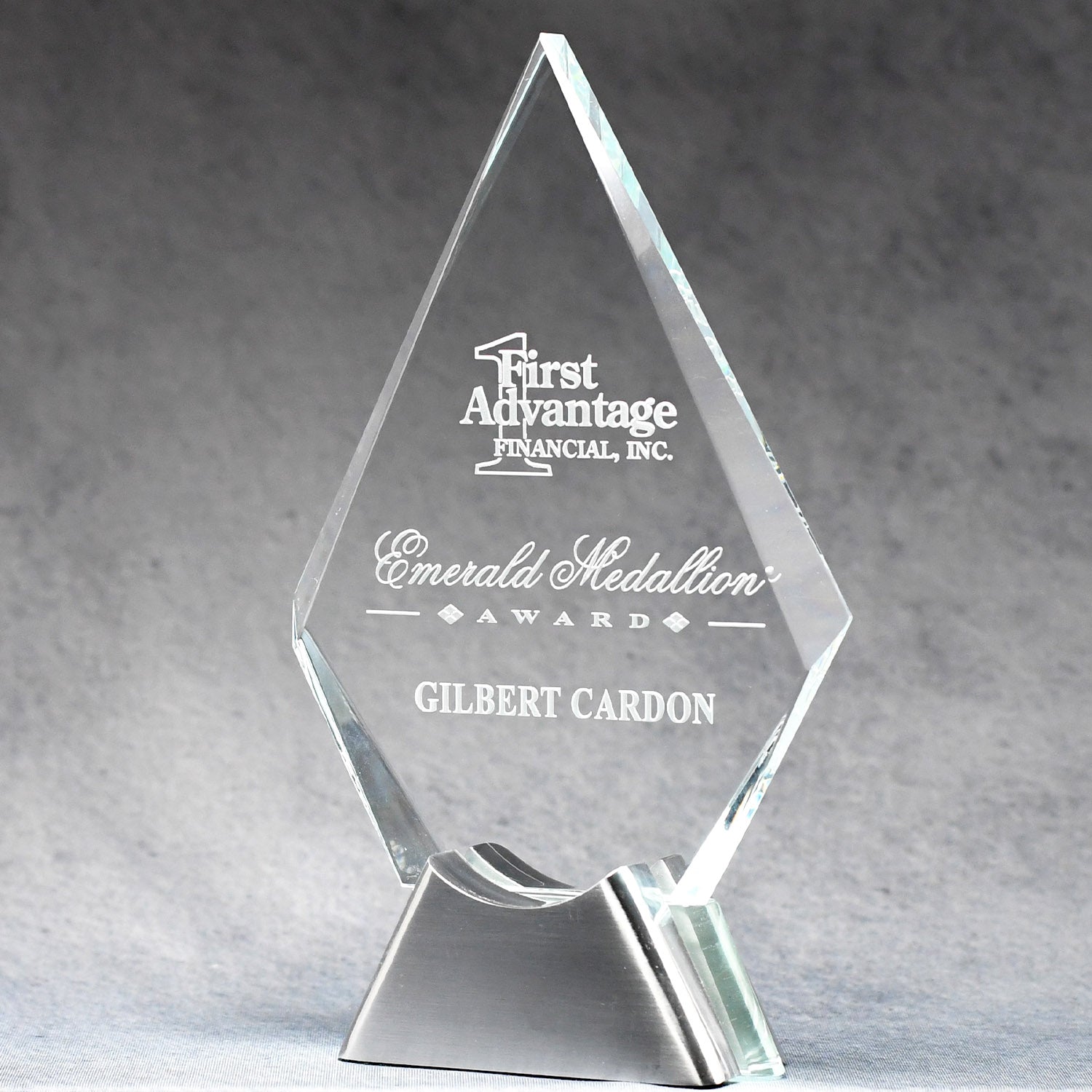 Crystal Diamond On Chrome Stand | Global Recognition Inc
