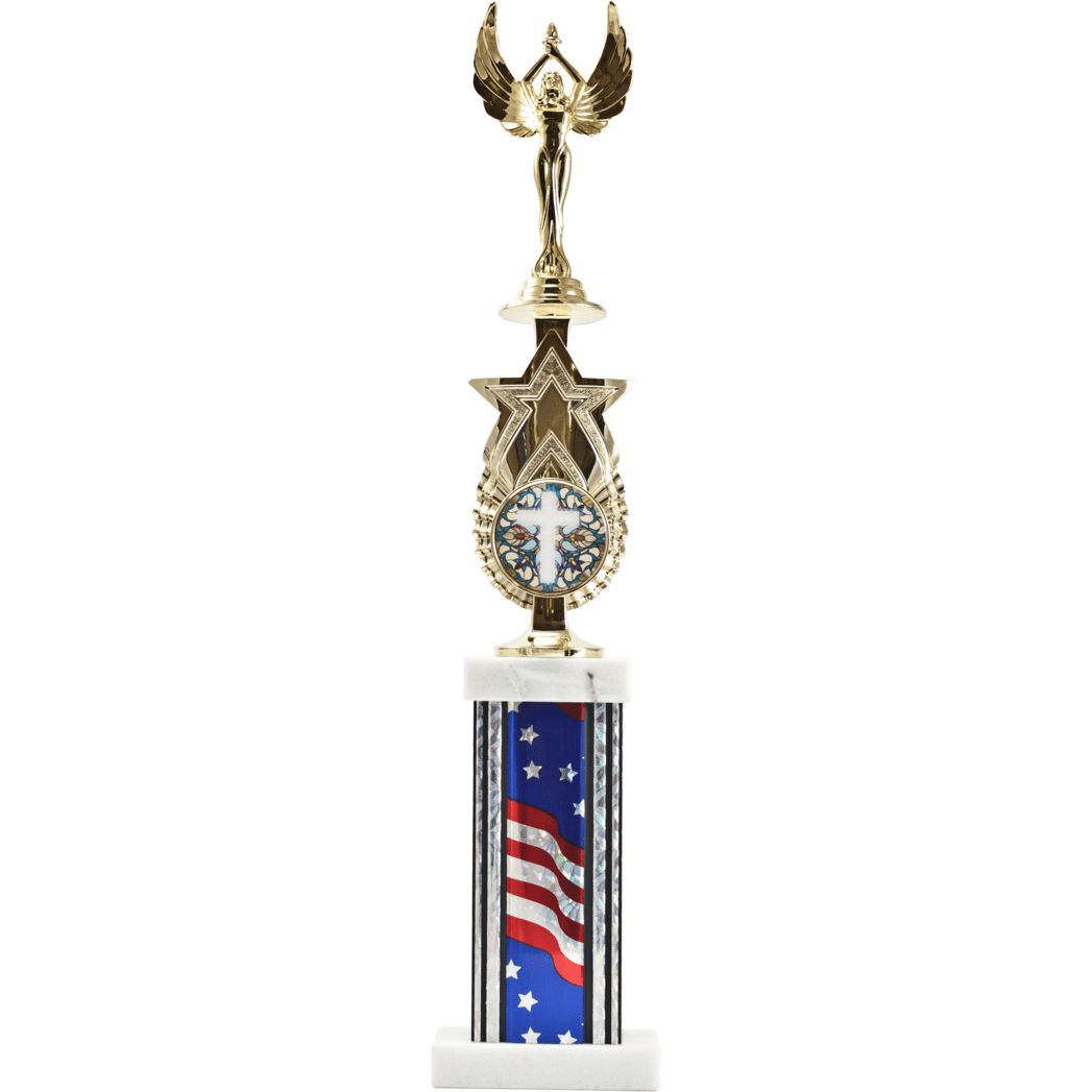Exclusive Star Riser With Rectangle Column Award Trophy | Global Recognition Inc