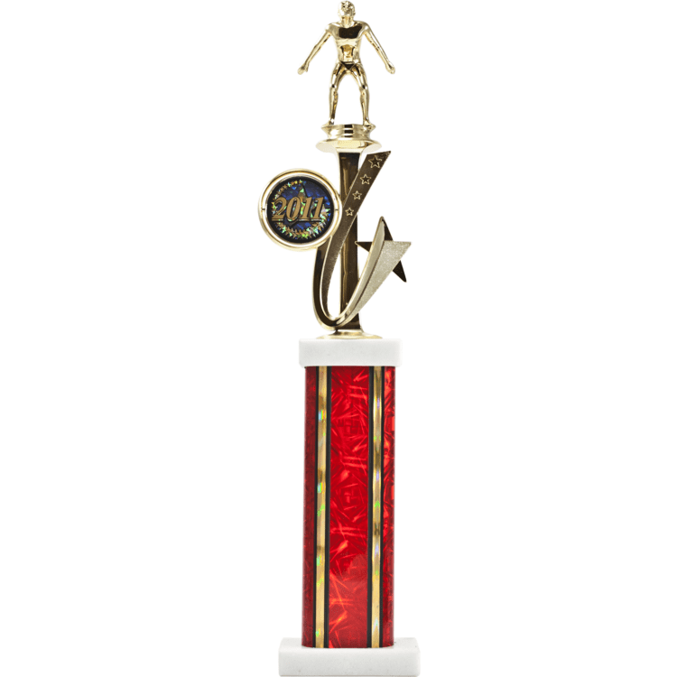 Exclusive Shooting Star Spinner Riser Rectangle Column Trophy | Global Recognition Inc
