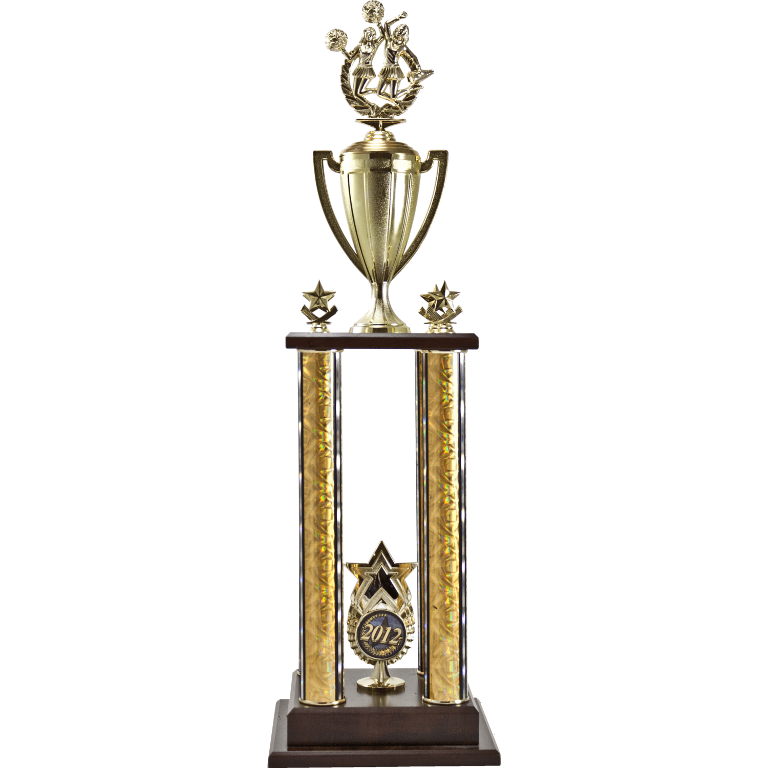 Two-Tier 4 Post Trophy With Star "Exclusive" Star | Global Recognition Inc