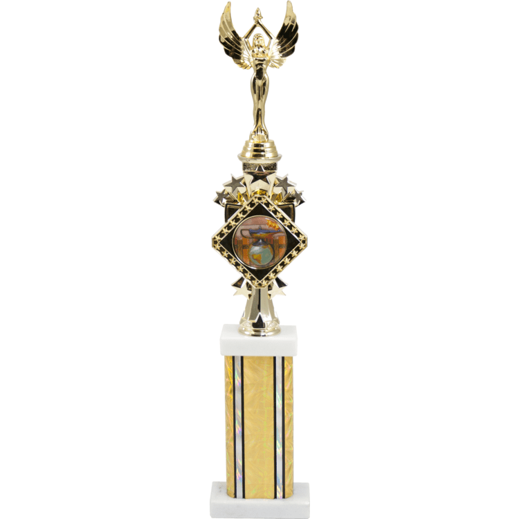 Diamond Series Trophy With A Square Column On A Marble Base | Global Recognition Inc