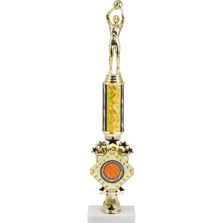 Diamond Series Trophy With A Round Column On A Marble Base | Global Recognition Inc