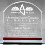 Crystal Arch With Black And Red Accents | Global Recognition Inc