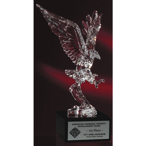 Acrylic Eagle On Marble Base - Landing | Global Recognition Inc