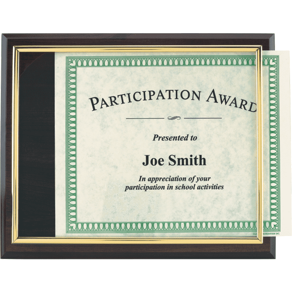 Slide-In Certificate Plaque | Global Recognition Inc