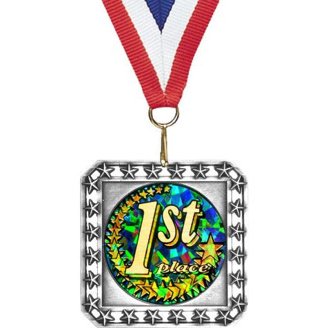Exclusive Square Medal With Round Insert | Global Recognition Inc