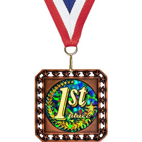 Exclusive Square Medal With Round Insert | Global Recognition Inc