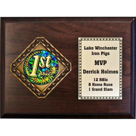 Horizontal Diamond Medal Plaque | Global Recognition Inc