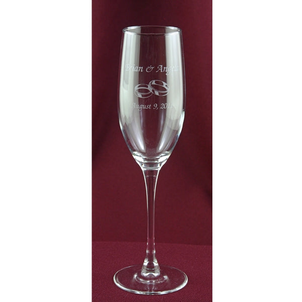 Etched Flute Glass 8 oz