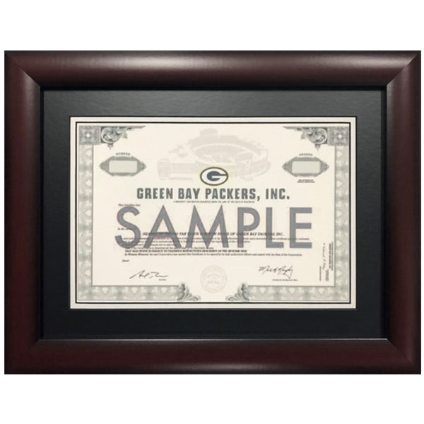 Frame for Stock Certificate, Cherry Finish Frame w/Black Accent