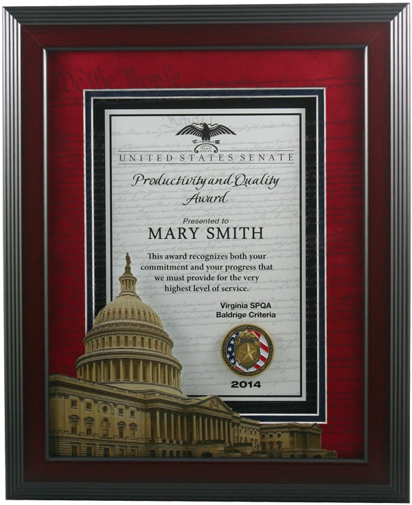 Framed Award -Washington-We The People GFR-00068