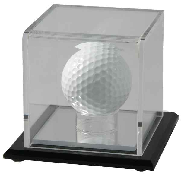 Golf Ball Display Case w/Mirrored Base