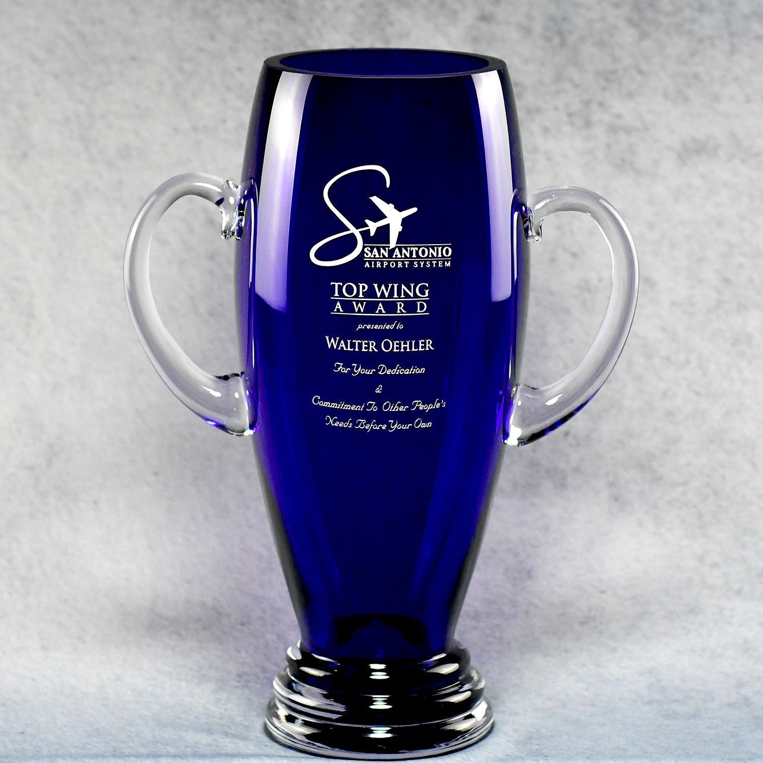 Tall Cobalt Blue Vase | Global Recognition Inc