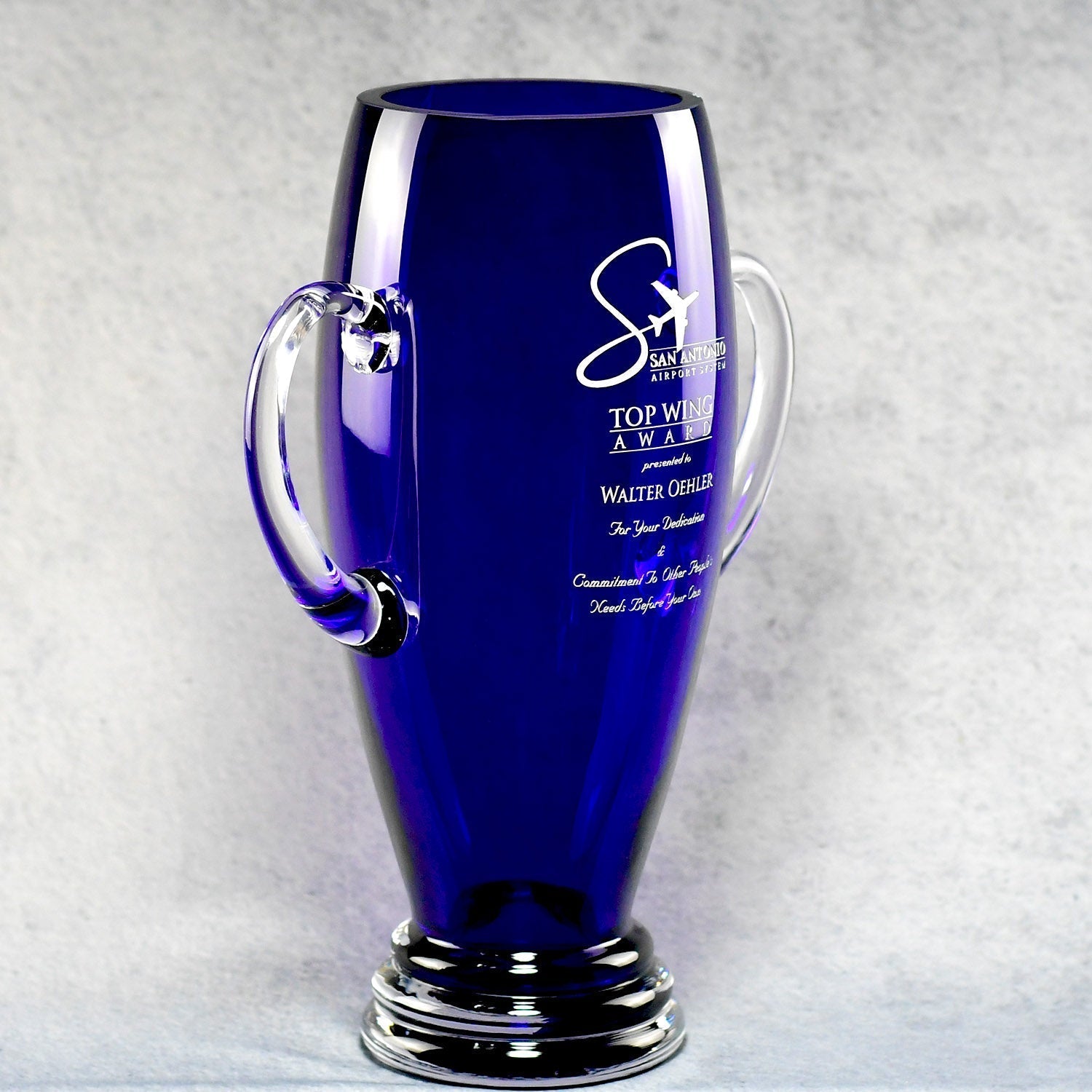 Tall Cobalt Blue Vase | Global Recognition Inc
